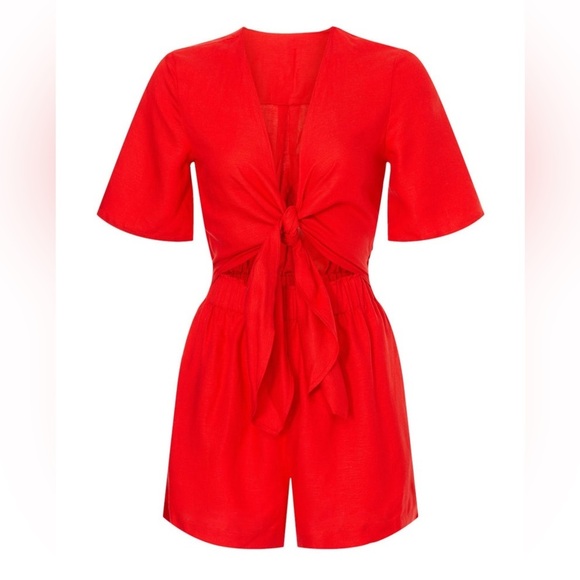 Thakoon Pants - ($380 retail!) Thakoon Scarlet Tie-Front Romper size XS